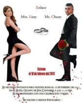 Invitación de Boda cartel de pelicula Sr. y Sra. Smith