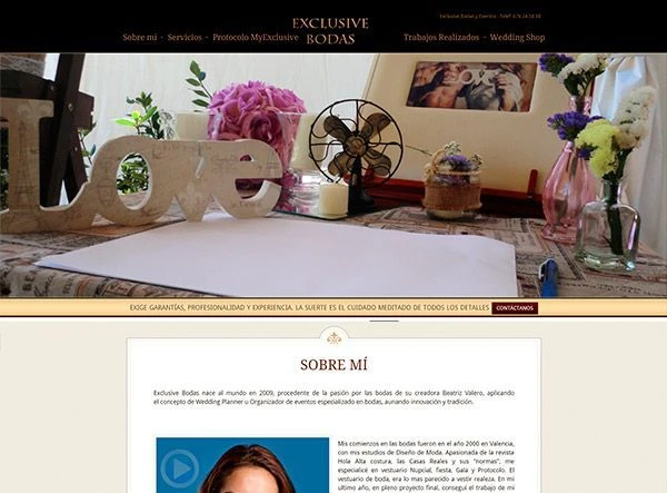 Diseño de páginas webs Creativas. web Exclusive Bodas Diseño de páginas webs Creativas. web Exclusive Bodas