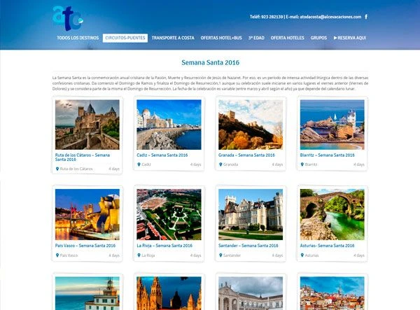 Diseño de páginas webs Creativas. web myexclusive empresa de viajes mayoritas en salamanca.